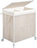 WOWLIVE Rolling Laundry Basket Wheels, Handwoven Laundry Hamper by WOWLIVE