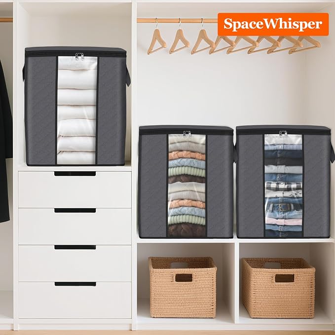 SpaceWhisper 3 Pack 100L Clothes Storage, Foldable Storage Bags, - Image 7