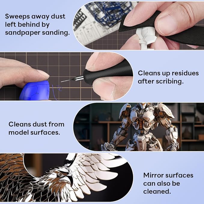 stedi 3PCS Model Cleaning Brush Kit, 2 Soft & 1 Stiff Figure Duster Brush | - Image 3