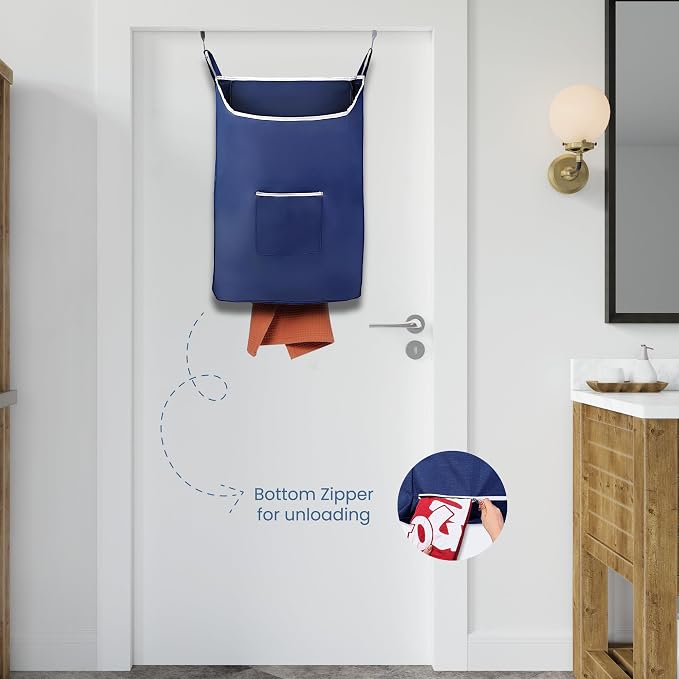 TFLC Over the Door Hanging Laundry hamper bag, 18x4.75x28" - Image 5
