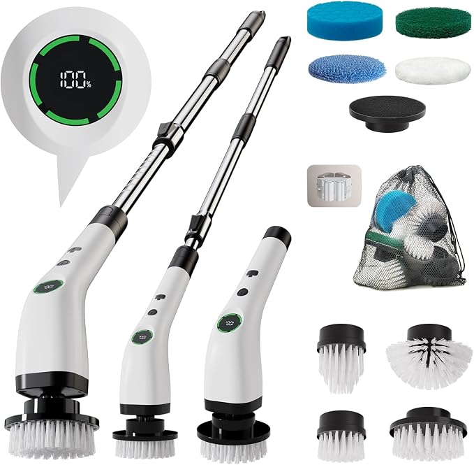 Electric Bathroom Cleaning Brush Cordless Shower Scrubber SD-CTB01 | Spin by Swyprrix