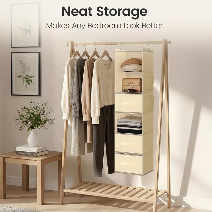 Hanging Closet Organizer 6-Shelf - Image 7