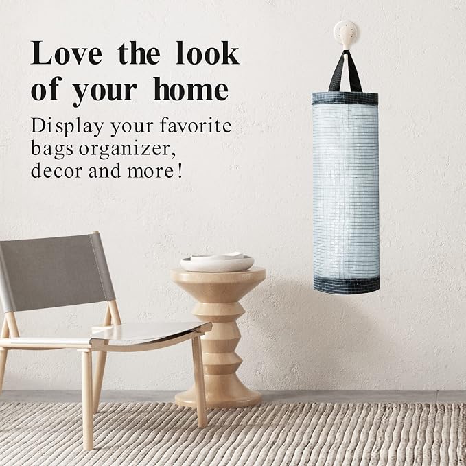 Plastic Bag Holder, Mesh Grocery Bag Holder Hanging Storage Bag Dispenser - Image 6