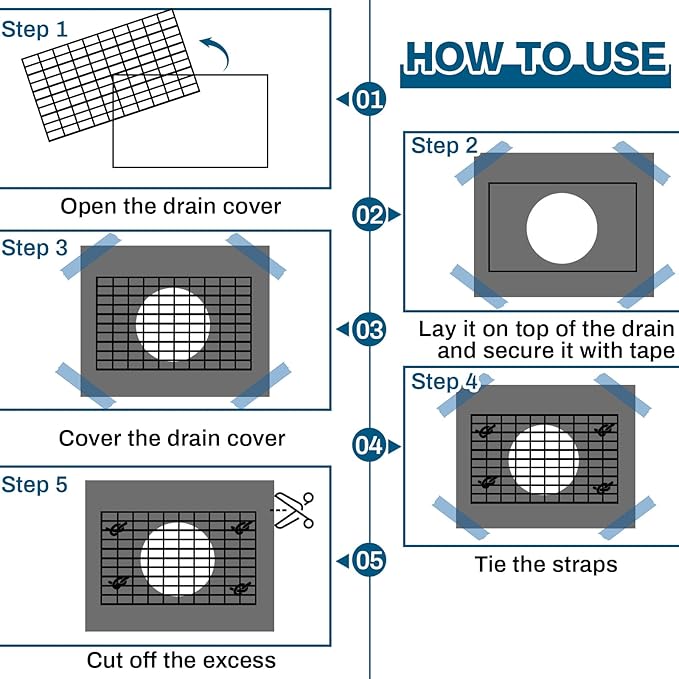 VIHOSE 1 Pack Storm Drain Filter 48" x 48" x 22" Catch Basin Insert Witches Hat Storm Drain Cover Oil and Sediment Guard with 4 Straps for Parking Lot Street Construction Site Industrial Plant