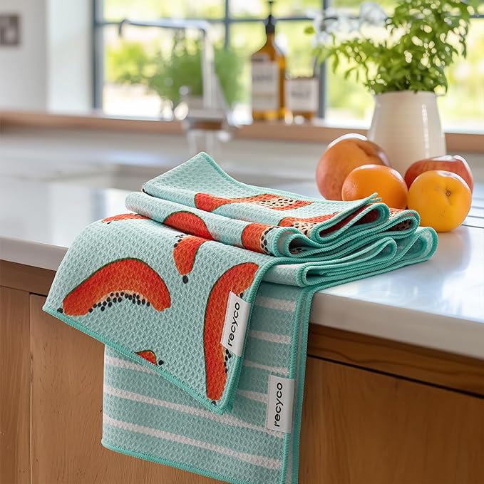 RECYCO Waffle Kitchen Towel Set of 2 by RECYCOHOMECOLLECTION