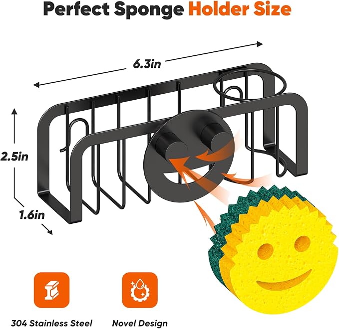 Sponge Holder for Kitchen Sink, Sink Caddy Organizer - Image 2