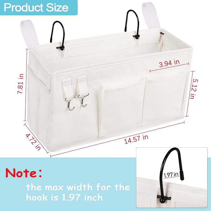 Bedside Caddy, Bedside Storage Bag Hanging Organizer - Image 4