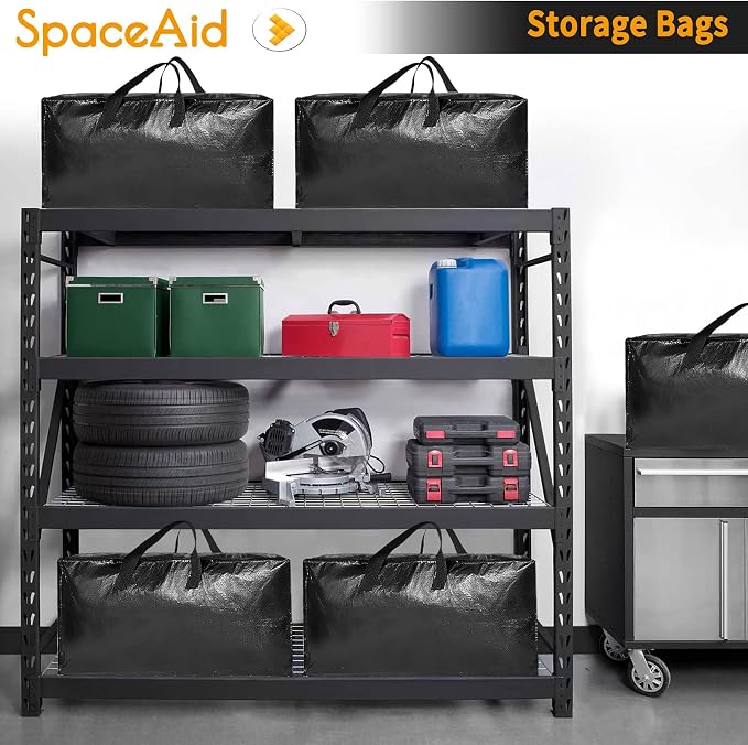 SpaceAid Heavy Duty Moving Bags 8 Pack, Large Storage Totes Bins - Image 3