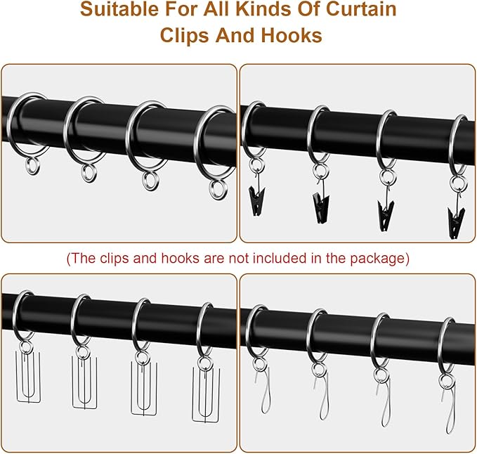 50 Packs Silver Metal Curtain Rings - Image 3