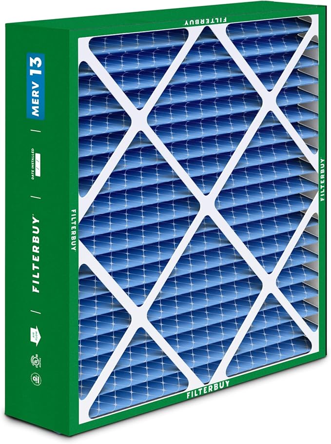 Filterbuy 20x26x5 Air Filter MERV 13 Optimal Smoke & Allergy Defense (2-Pack), Pleated HVAC AC Furnace Filters for Electro-Air, Lennox, White Rodgers, and More (Actual Size: 20.00 x 25.88 x 4.88)