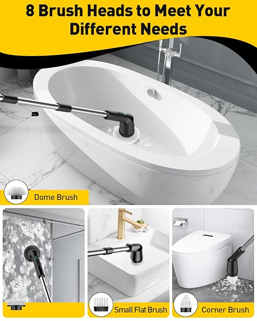 Electric Spin Scrubber for Bathroom, Shower Scrubber - Image 4