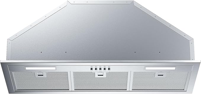 Range Hood Insert 30 Inch, Built-in Kitchen Hood with 580 CFM, 5-Layer Aluminum Mesh Filter, Ducted/Ductless Convertible Duct, Stainless Steel Kitchen Vent Hood, 3-Speed Controls, LED Lights
