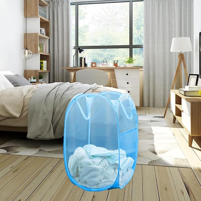 Mesh Laundry Hamper, Pop Up Laundry Basket Portable Collapsible Clothes Storage - Image 5