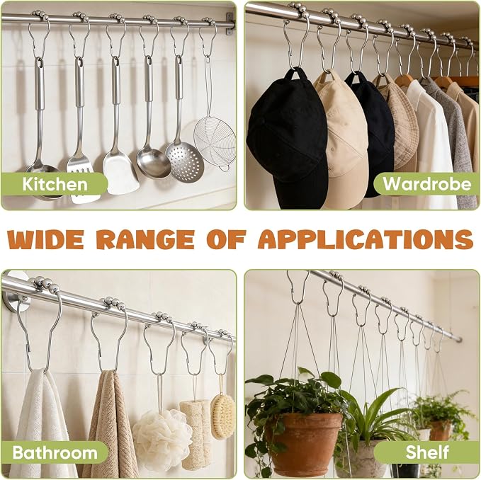 12 Shower Curtain Hooks, Suitable - Image 7
