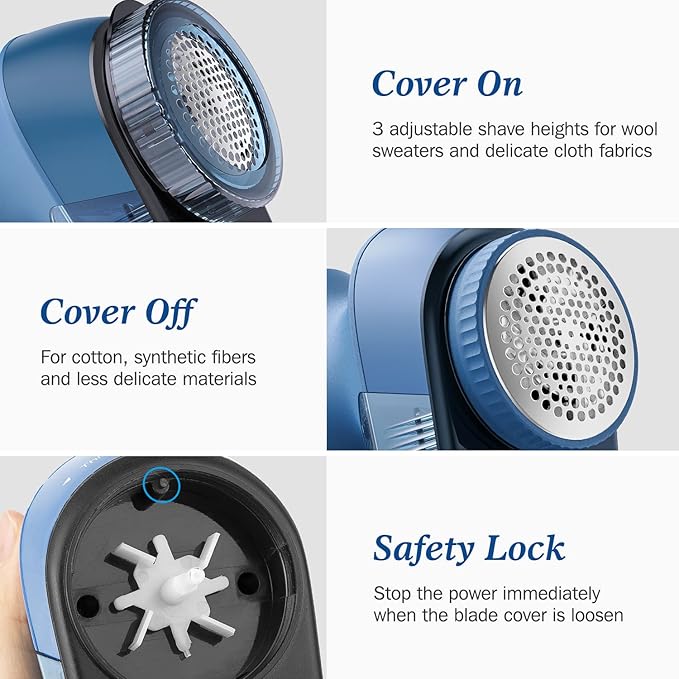 BEAUTURAL Fabric Shaver and Lint Remover, Portable Sweater Defuzzer | Battery - Image 5