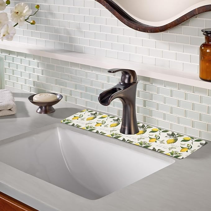 Sink Faucet Absorbing Mat, 2 Pack Drying Mat Around Faucet Sink Splash Guard - Image 3