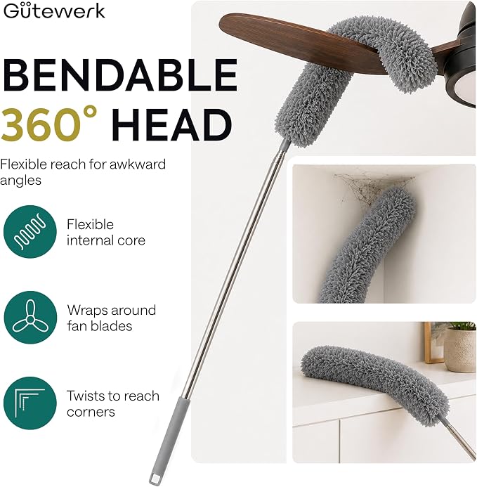 GÜTEWERK Extendable Microfiber Duster, 100 Inch - Image 3