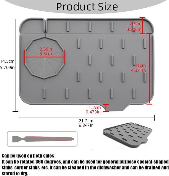 2 Pack Mini Sink Splash Guard, Double Sided Kitchen Faucet Mat | Tap Water - Image 2