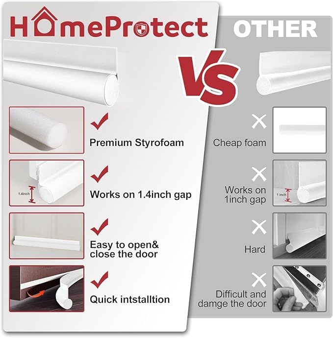 HomeProtect Door Draft Stopper Weather Stripping Door Seal Under Door Sweep - Image 3