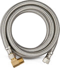 1 Pack Foskan 4FT Stainless Steel Dishwasher Hose With 3/8" Comp x 3/8" MIP 90° Elbow,Flexible Water Line Connector for Standard Dishwashers(HOSE059)