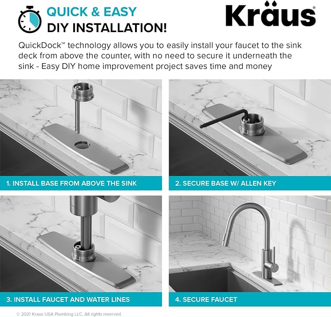 KRAUS Oletto Single Handle Pull Down Kitchen Faucet - Image 10