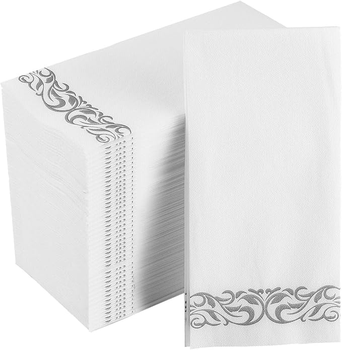 FOCUSLINE 200 Linen Feel Disposable Bathroom Napkins, Soft and Absorbent Paper by FOCUSLINE
