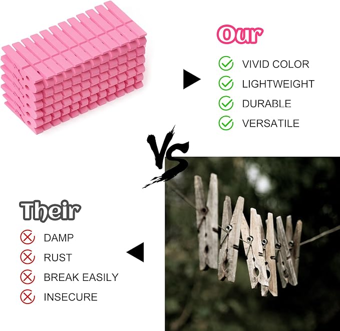 72 Pcs Colorful Wooden Clothes Pins, 2.9 Inch Clothes Pins - Image 4