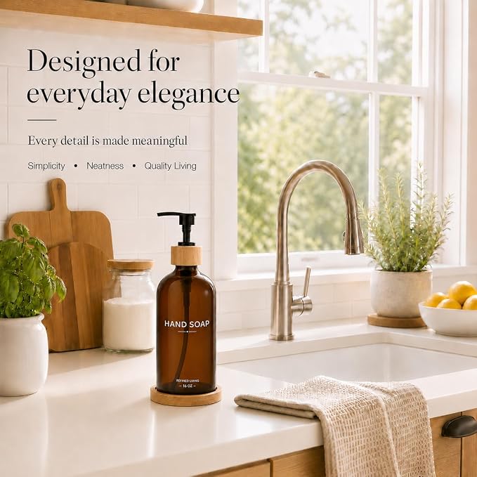 Dish Soap Dispenser, 16OZ Glass Kitchen Soap Dispenser - Image 5
