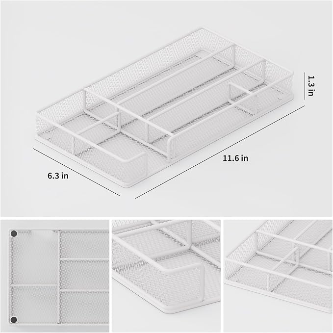 Desk Drawer Organizer Tray, Mesh Desk & Office Drawer Organizer, Suitable - Image 4