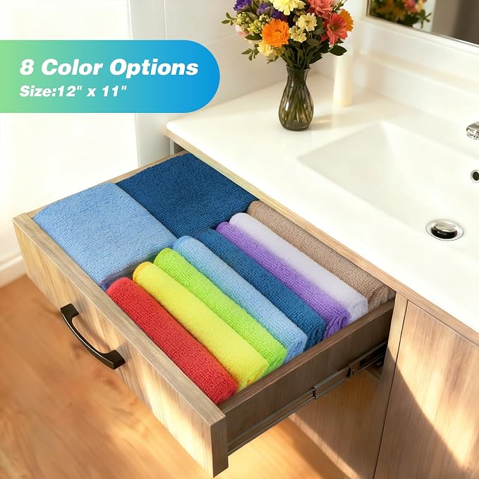 HOMEXCEL Microfiber Cleaning Cloth, 24 Pack Cleaning Rags - Image 2