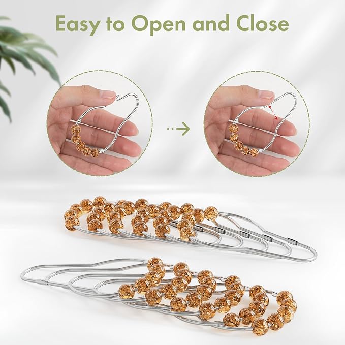 Shower Curtain Hooks, Decorative Shower Curtain Hooks, Amber Shower Curtain - Image 5