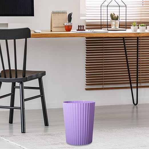 JiatuA Small Bathroom Trash Can Plastic Wastebasket Garbage Can Taro Purple | - Image 2