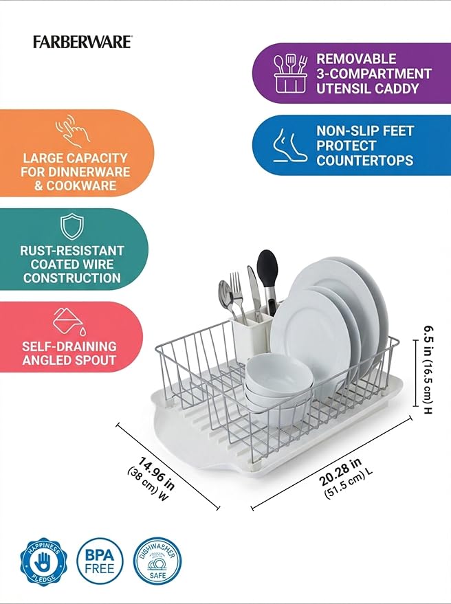 Farberware Classic Large Rust Resistant Full Dishrack - Image 3
