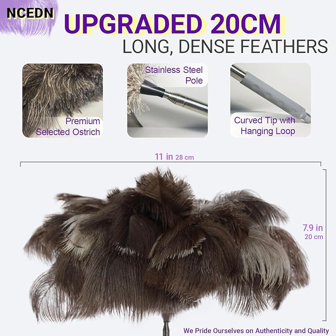 NCEDN Genuine Ostrich Feather Duster 40 Inches - Image 4