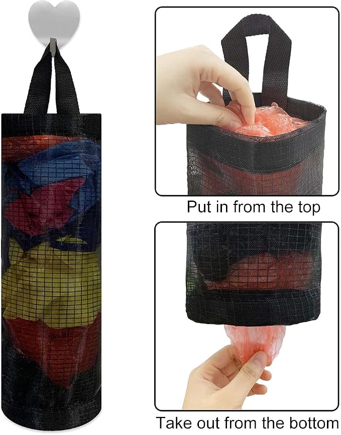 2 Pcs Plastic Bag Holder Trash Bags Storage Dispenser Organizer - Image 5