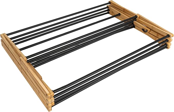 Household Essentials Bamboo Folding Clothes Drying Rack | Large Capacity - Image 3