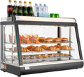VEVOR 3-Tier Commercial Food Warmer Display, 1400W Food Display Warmer with LED Light, Top Storage and Adjustable Shelves, 86℉~185℉ Steam Heating, 105L for Hamburger, Pizza, Bread, Fried Chicken