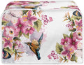 Hummingbird Flower Print Toaster 4 Slice Cover Stain Resistant Bread Maker Cover Dust Fingerprint Protection Kitchen Home Decor