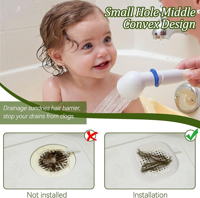 Waziaqoc 2 Pack Drain Hair Catcher, Square Silicone, - Image 3