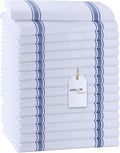 Dish Towels 15 Pack Blue Stripe 100% Cotton Kitchen Towel 15x25 Inch Tea Towels by Avalon+Kitchen