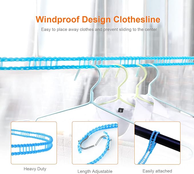 2 Pack Windproof Clothes Line - Image 2