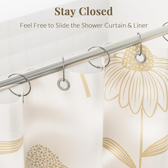 Bathway Shower Curtain Rings, Bathway Shower Curtain Hooks Anti-Drop Shower - Image 3