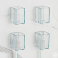 4 Pack Toothbrush Holders for Bathrooms Shower, Wall Mount Toothbrush Organizer by LUEXBOX