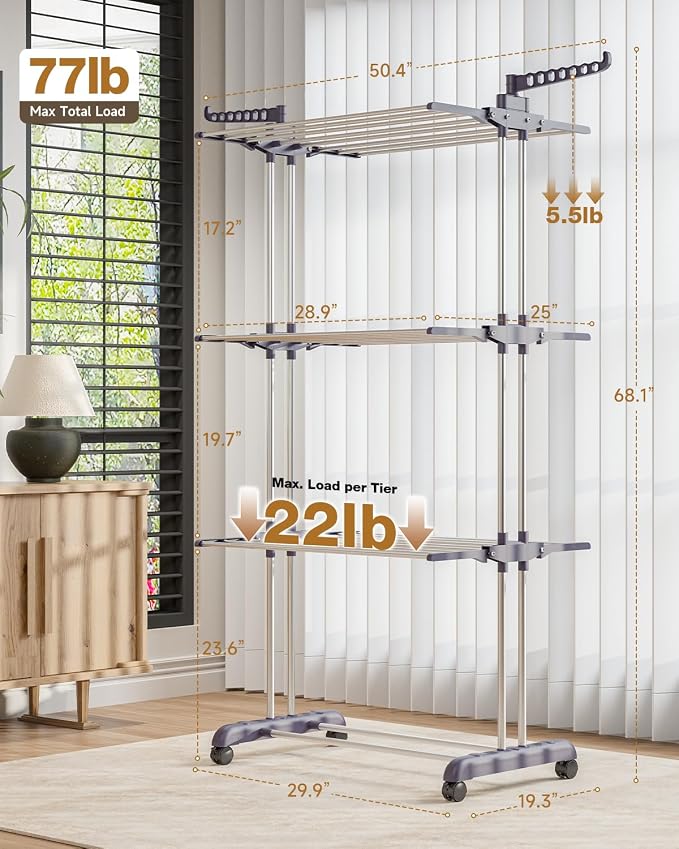 Bigzzia Clothes Drying Rack Folding - Image 6