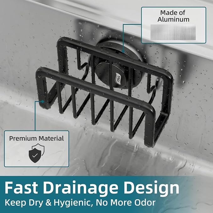 TAILI Black Sponge Holder for Kitchen Sink - Image 4