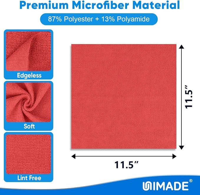 UNIMADE Shop Towels Rags, 150 Pack Reusable Microfiber Cleaning Cloth - Image 2