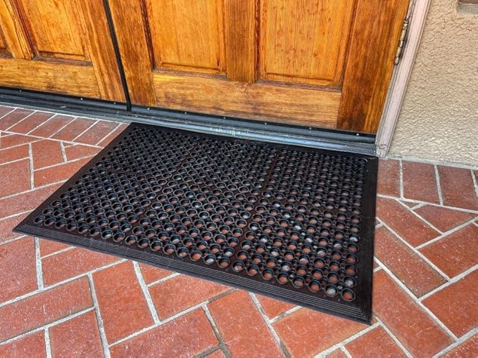 Envelor Anti Fatigue Rubber Mat Non-Slip Restaurant for Floors Bar Drainage Mat Doormat Door Mat Utility Garage Home Anti Slip Entry Mat