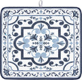 Giwawa Navy Flower Dish Drying Mat Modern Boho Microfiber Dishes Drainer Pad by Giwawa