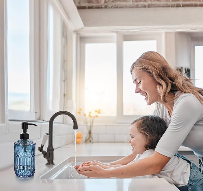 JASAI 18 Oz Blue Soap Dispenser - Image 3