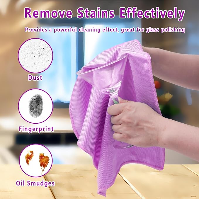 6 Pcs Glass Cleaning Cloth for Window Eyeglass Mirrors Stainless Steel - Image 3